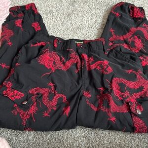 Cargo pants size small dragon print